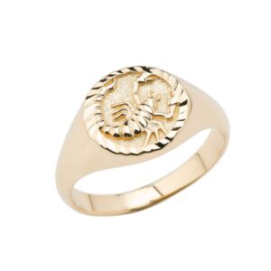 10k scorpio yellow gold zodiac ring size 5.25