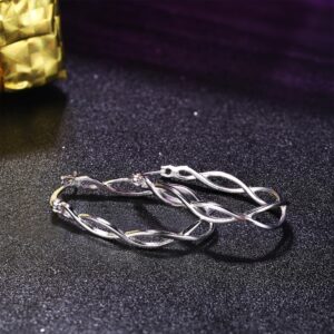 Milacolato 925 Sterling Silver Hoop Earrings Lightweight Twisted Irish Celtic Knot Dangle Earrings Hypoallergenic Boho Vintage Filigree Earrings for Women