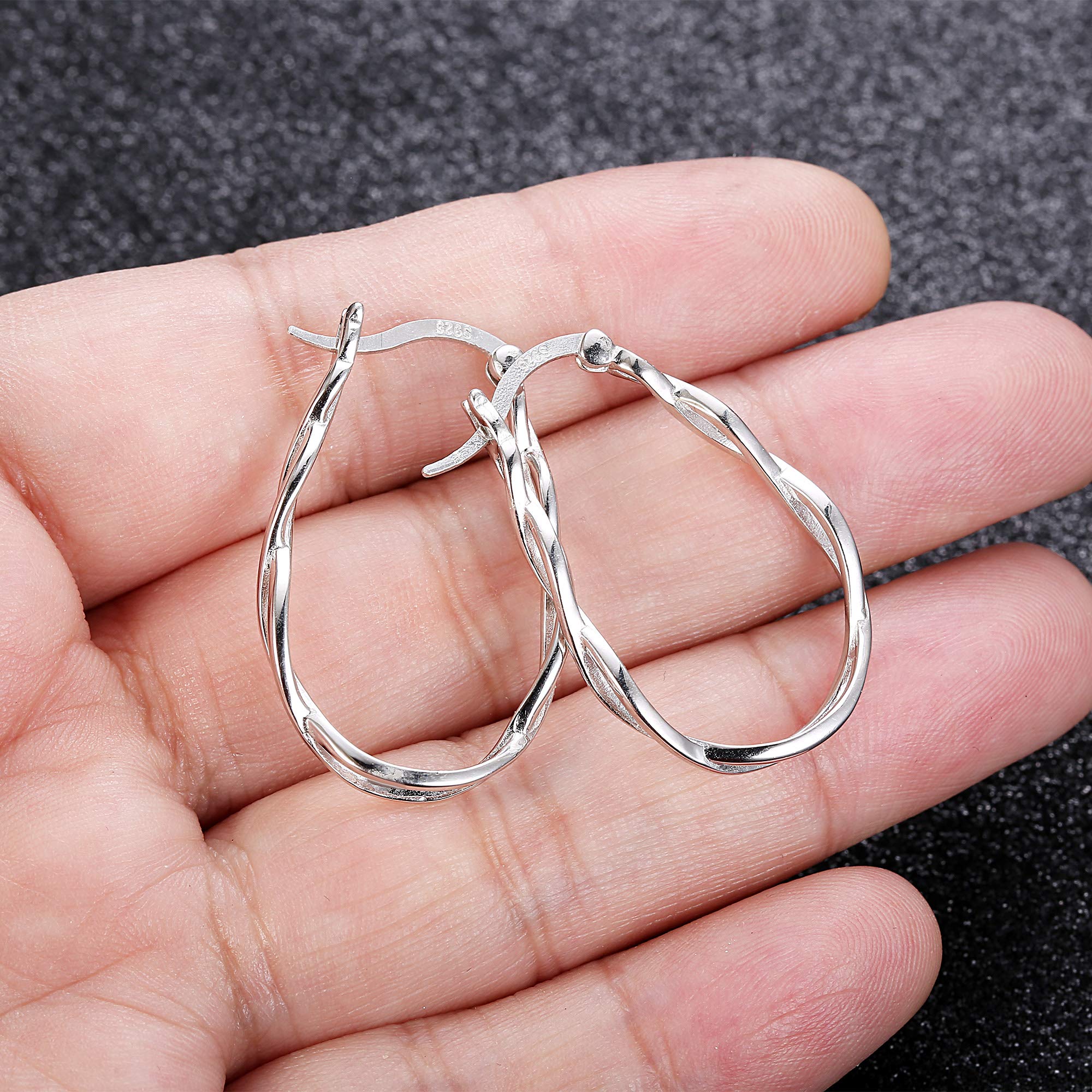 Milacolato 925 Sterling Silver Hoop Earrings Lightweight Twisted Irish Celtic Knot Dangle Earrings Hypoallergenic Boho Vintage Filigree Earrings for Women