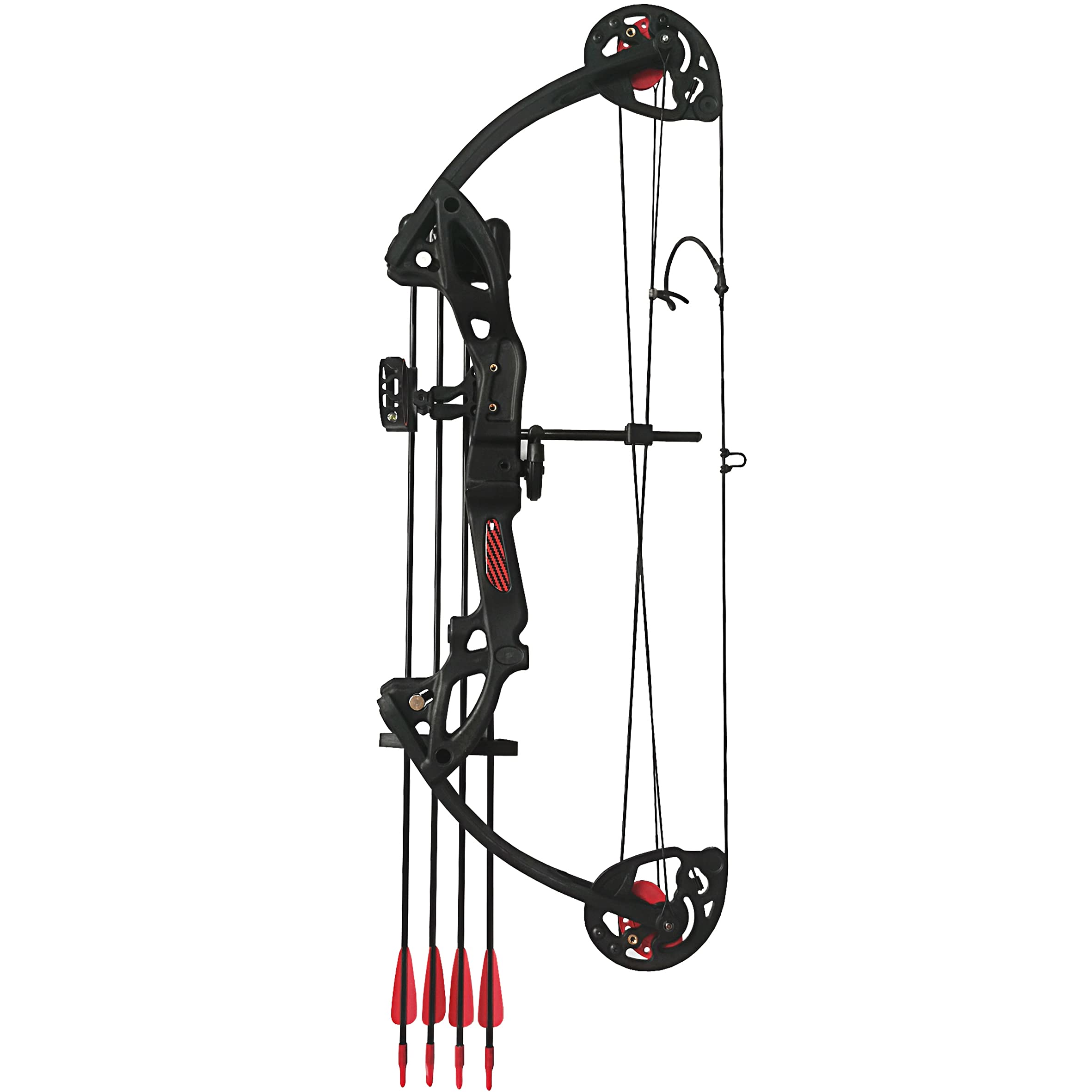 PANDARUS Compound Bow Archery for Youth and Beginner, Right Handed,19”-28” Draw Length,15-29 Lbs Draw Weight, 260 fps (Black Right Handed)