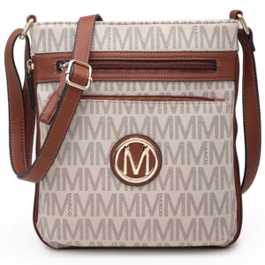 marco m kelly crossbody bags purses for women trendy multi pockets monogram zip shoulder bags ladies pu leather handbag