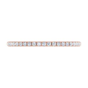 14K Rose Gold Half Eternity Diamond Wedding Band Ring for Women (0.15 Carat) (Ring Size 6)