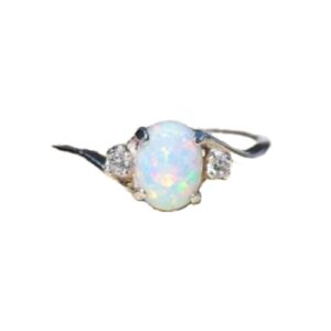 duan white fire opal 925 silver gemstone women jewelry white fire opal cz fashion party jewelry women opal rings size 6-11 (us code 7)