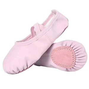 dynadans soft leather ballet shoes/ballet slippers/dance shoes for girls and boys (toddler/little/big kid/women)-pink-12.5m little kid