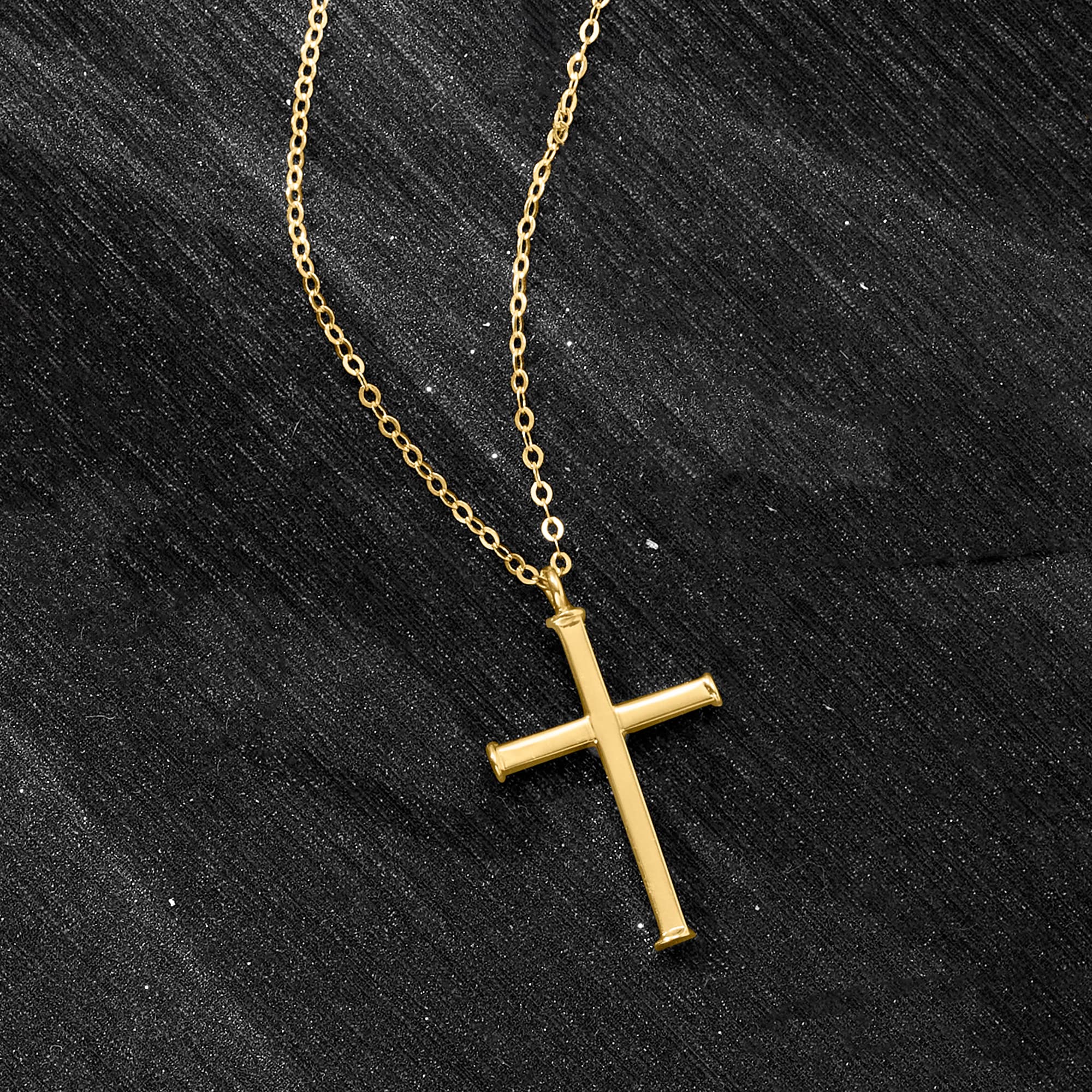 Ross-Simons Italian 14kt Yellow Gold Cross Necklace. 20 inches