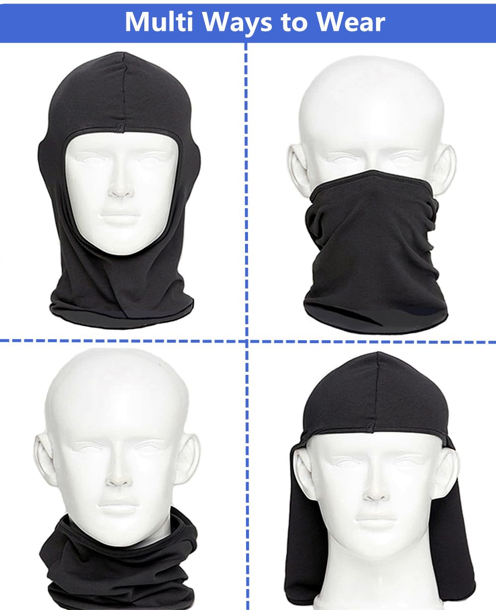 Balaclava Ski Mask Head Mask Full Face Mask Windproof Face Cover Sun UV Protection Scarf Men Women Outdoor Sport Cycling Cap (Black)