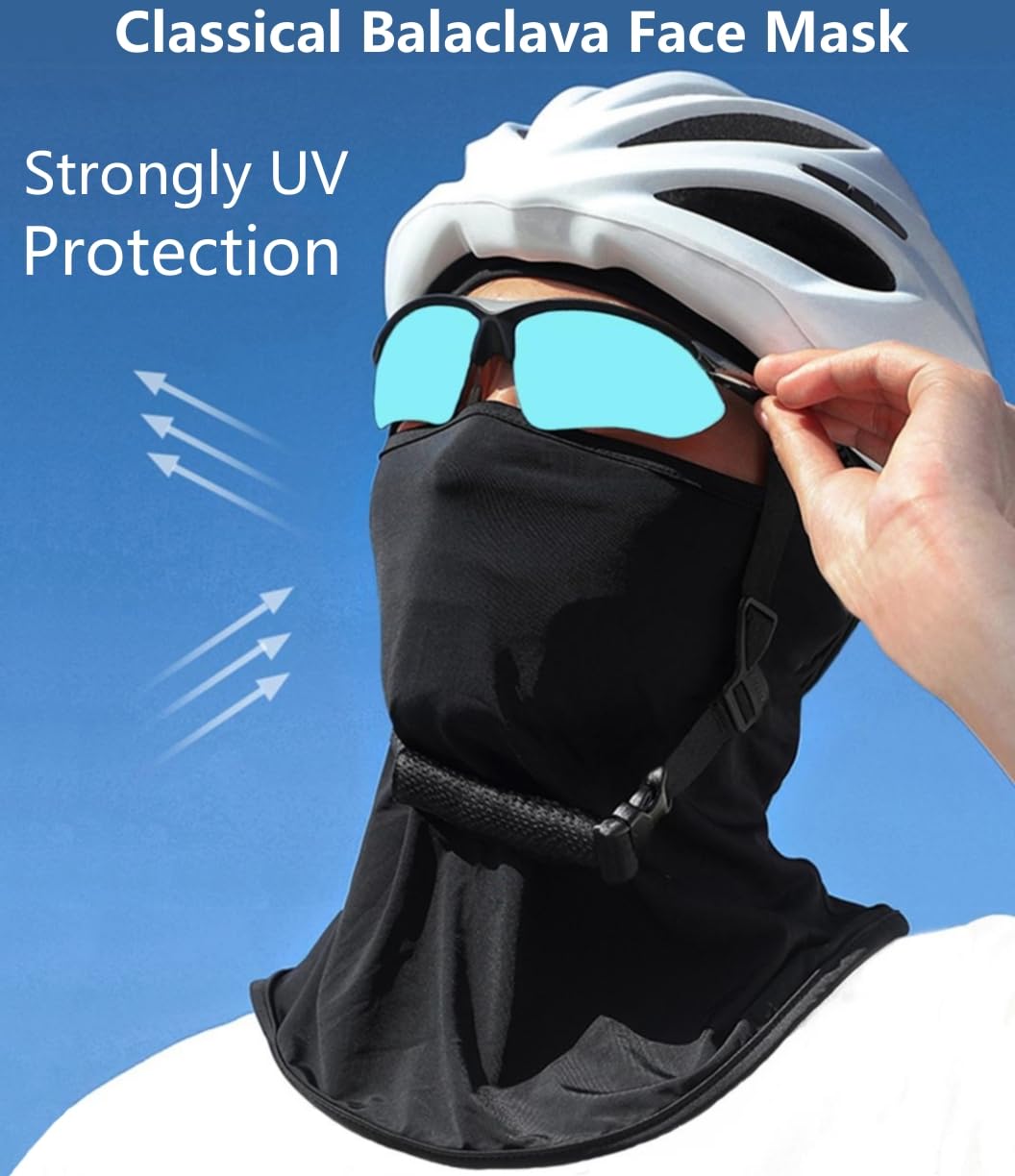 Balaclava Ski Mask Head Mask Full Face Mask Windproof Face Cover Sun UV Protection Scarf Men Women Outdoor Sport Cycling Cap (Black)