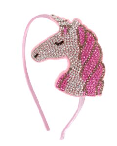 bowbear crystal party headband, pink unicorn