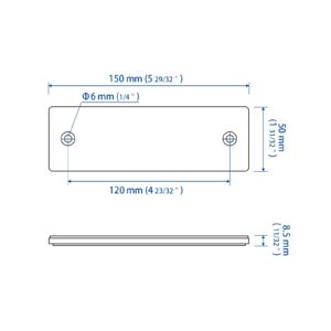 MFC PRO 6" Rectangular Stick-on/Screw Mount Reflectors (Kit 3/Yellow+Red)