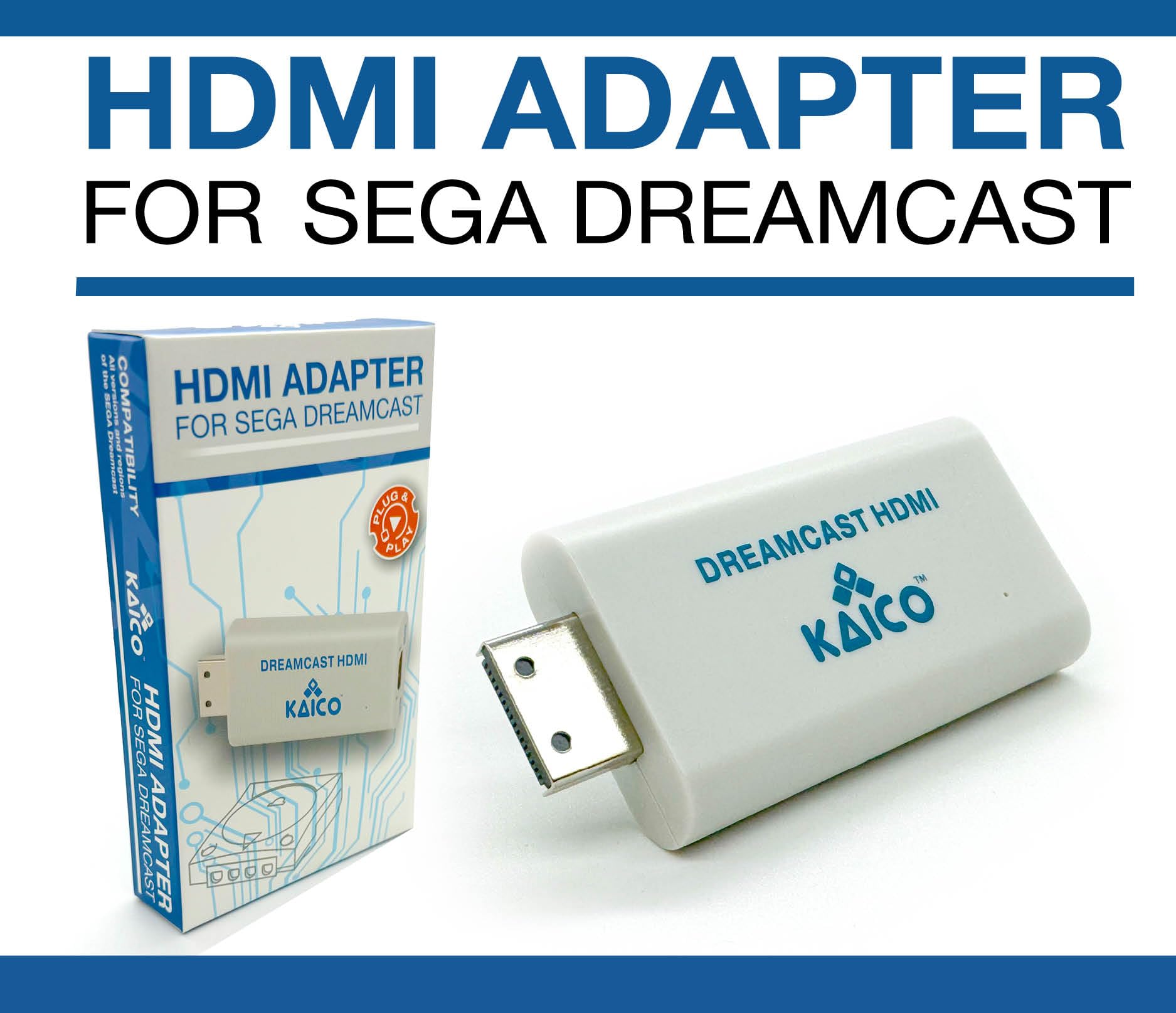 Kaico Sega Dreamcast HDMI Converter - Simple Plug and Play HDMI Converter for Sega Dreamcast Sega Dreamcast VGA Cable to Dreamcast HDMI - The Best Sega Dreamcast AV Cable