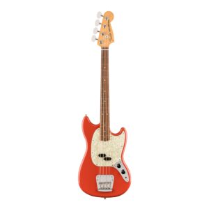 fender vintera 60s mustang bass, fiesta red, pau ferro fingerboard