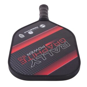 Pickleball Paddle - Rally Graphite Power 5.0 | Honeycomb Core, Graphite/Poly Hybrid Composite Face | Paddle Cover Included | Red/Standard Grip