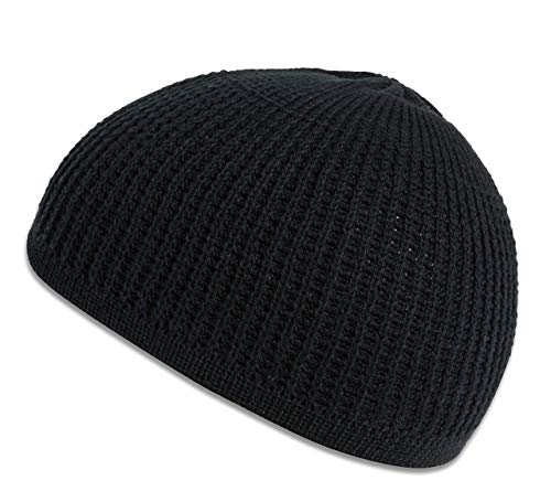 Candid Signature Apparel Skull Cap Kufi Beanies for Men & Women - 100% Cotton Skully, Running Cap & Helmet Liner, Checkered (Black)