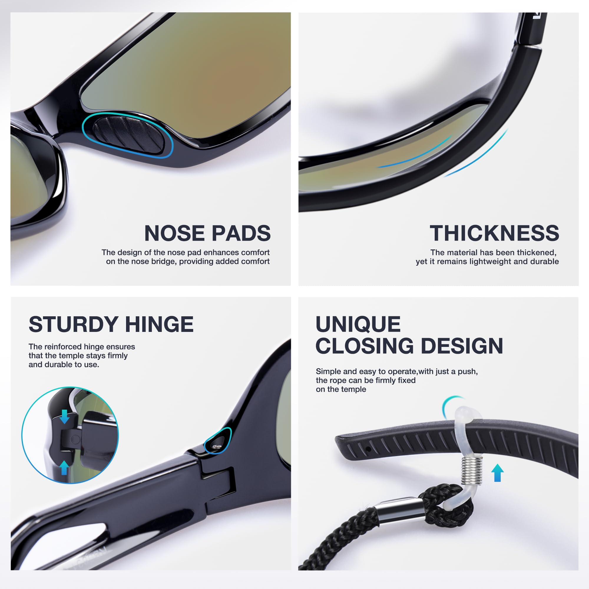 RIVBOS Polarized Sports Sunglasses Driving Sunglasses Shades for Men Women Tr90 Frame for Cycling Fishing Running RB831