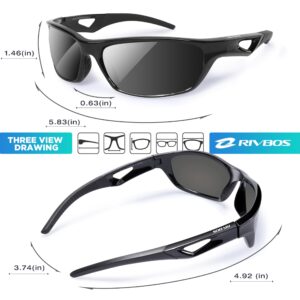 RIVBOS Polarized Sports Sunglasses Driving Sunglasses Shades for Men Women Tr90 Frame for Cycling Fishing Running RB831