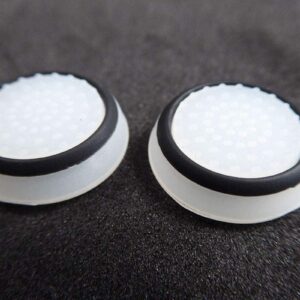 Silicone Thumb Stick Joystick Cap Analog Grip Thumbsticks Cap Cover Case for PS4 PS3 Xbox One Xbox 360 Game Controllers (White-Black)