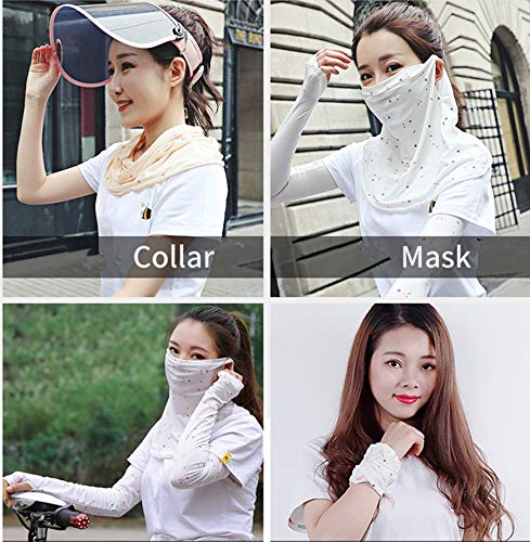 DABER VICH Sun Protection Face Mask Single Layer Neck Gaiter Lightweight Summer Protection Scarf Bandana UV Protective (Gray flower+gray)