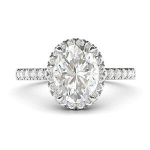 14k white gold simulated oval cut diamond halo engagement ring with side stones promise bridal ring (4.5)