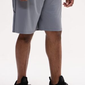 DEVOPS Men's 2-Pack Loose-Fit 10" Workout Gym Shorts with Pockets (X-Large, Black/Steel)