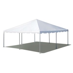 Party Tents Direct 20'x20' Weekender West Coast Tent Frame Style Party Tent (White) PVC Top with Storage Bag - Tents for Parties, Weddings, Birthdays, Banquets, Fiestas, Workshop, Outdoor Event