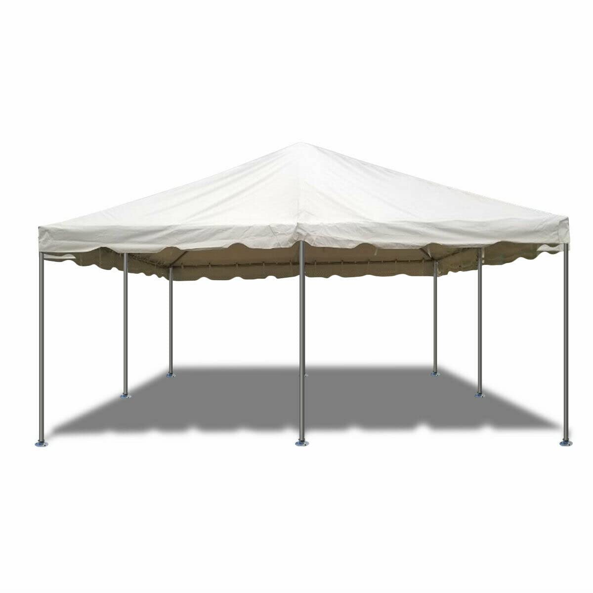 Party Tents Direct 20'x20' Weekender West Coast Tent Frame Style Party Tent (White) PVC Top with Storage Bag - Tents for Parties, Weddings, Birthdays, Banquets, Fiestas, Workshop, Outdoor Event