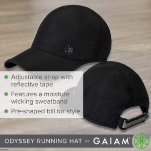 Gaiam womens Baseball Gaiam Odyssey Running Hat Black, Black2