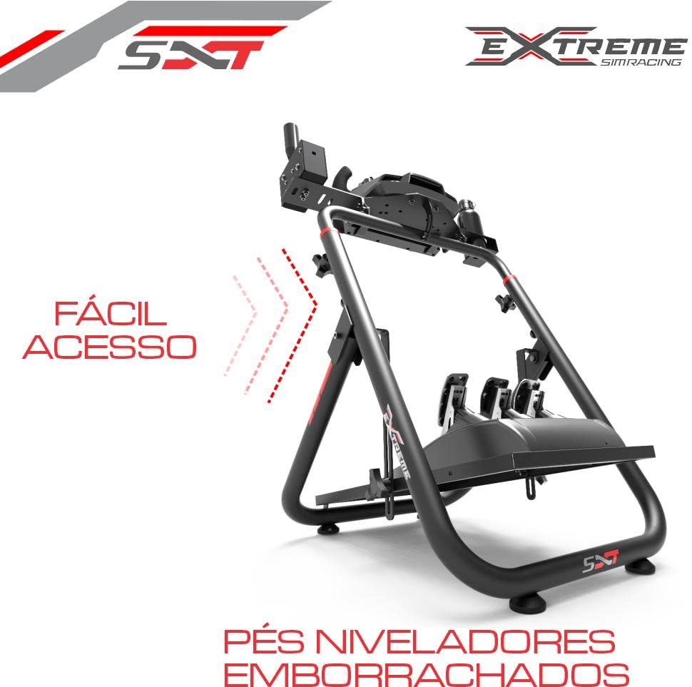 Extreme Sim Racing Wheel Stand Cockpit SXT V2 Racing Simulator - Racing Wheel Stand Black Edition For Logitech G25, G27, G29, G920, Thrustmaster And Fanatec - Heavy Dutty and Foldable