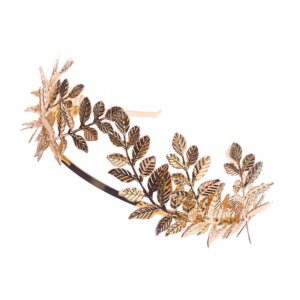 Chmier Bridal Headband Leaf Vine Headband Gold Leaf Crown Leaf Tiara Wedding Headpiece Bridesmaid Prom Festival Hair Accessories for Women and Girls(Gold)