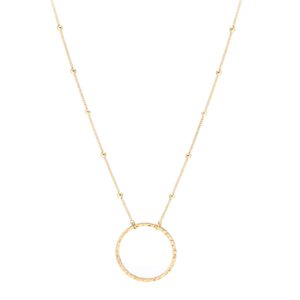 sofybja hammered karma open circle pendant necklace long satellite beaded chain 18k gold plated jewelry for women