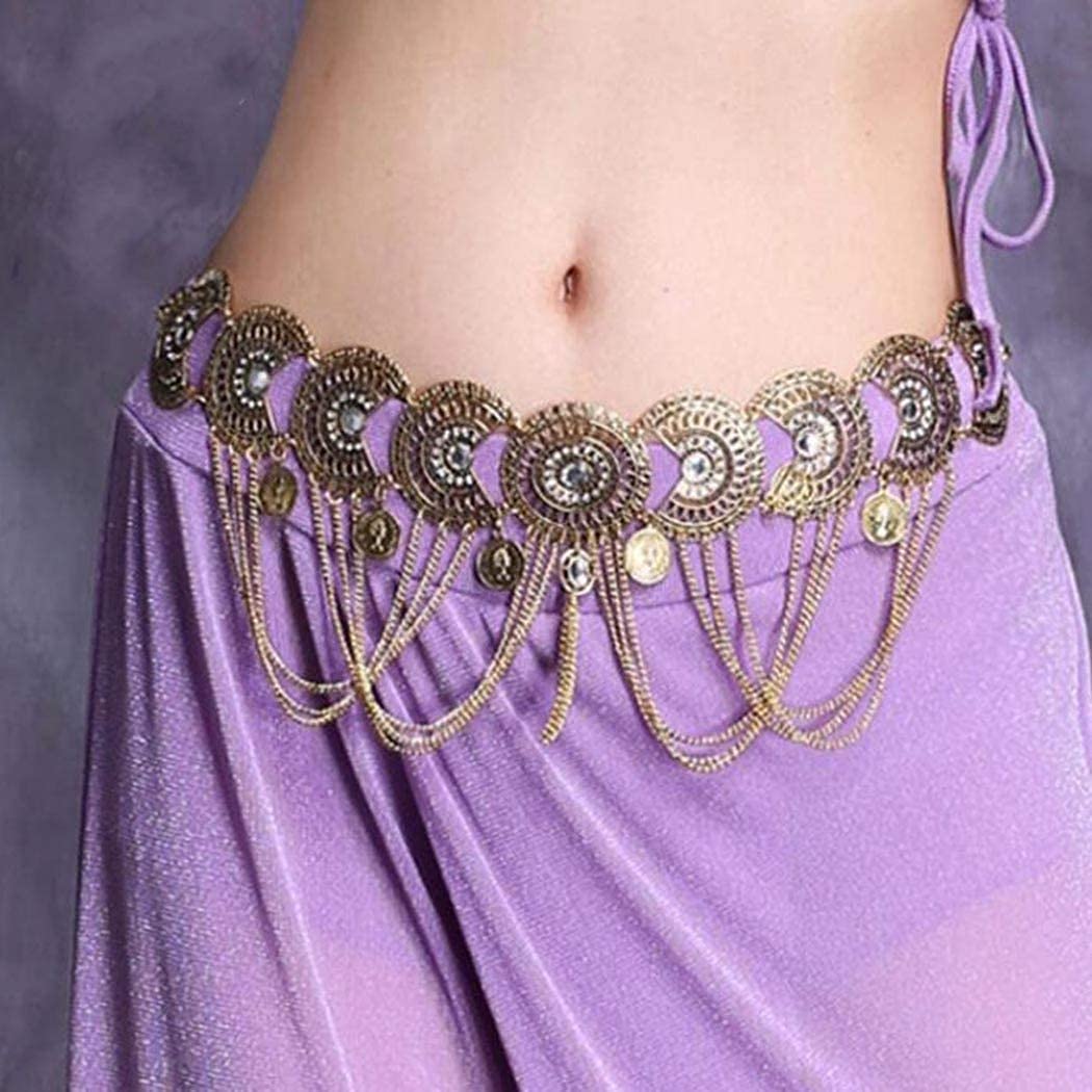 Rhinestone Tassel Belt Waist Chain Belly Body Chain Dance Indian Beach Gypsy Jewelry for Women Vacation