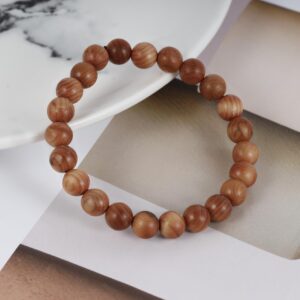 MILAKOO Jewelry Mens Womens Wood Beaded Stretch Bracelet - 8mm