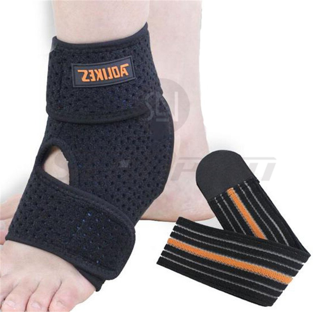 Ankle Brace Compression Support Sleeve, Adjustable Breathable Ankle Wrap Protectors Strap, Pain Relief Foot Sleeve Basketball Sport Injury Recovery Joint Pain Heel Spurs Plantar Fasciitis Sock (left)