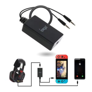 echzove audio converter for nintendo switch, 2 in 1 audio chat adapter for nintendo switch - support voice chat with your headphone