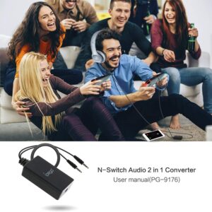 ECHZOVE Audio Converter for Nintendo Switch, 2 in 1 Audio Chat Adapter for Nintendo Switch - Support Voice Chat with Your Headphone