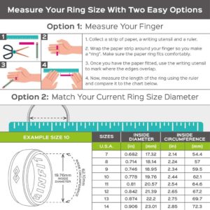 Rinfit Silicone Rings for Men - Mens Silicone Wedding Band - Infinity Silicone Ring Men - Rubber Wedding Rings - Patented Design - SetD, Size 10