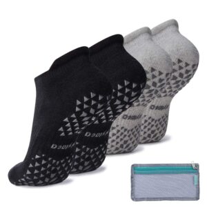 Hylaea Unisex Non Slip Socks with Grip for Yoga, Hospital, Pilates, Barre | Ankle, Cushioned