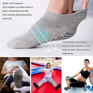 Hylaea Unisex Non Slip Socks with Grip for Yoga, Hospital, Pilates, Barre | Ankle, Cushioned