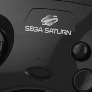 Retro-Bit Official Sega Saturn USB Controller Pad (Model 2) for Sega Genesis Mini, PS3, PC, Mac, Steam, Switch - USB Port (Black)