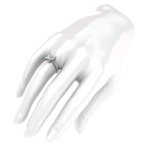 14k White Gold Simulated Heart-shaped Diamond Engagement Ring Raised Shank Promise Bridal Ring (9)