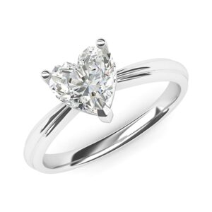 14k White Gold Simulated Heart-shaped Diamond Engagement Ring Raised Shank Promise Bridal Ring (9)