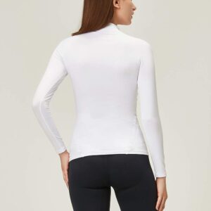 DEVOPS Women's 2 Pack Thermal Turtle Long Sleeve Shirts Compression Baselayer Tops (Small, Black/White)