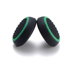 Silicone Thumb Stick Joystick Cap Analog Grip Thumbsticks Cap Cover Case for Nintendo Switch NS Joy-Con Controller (Black-Green)