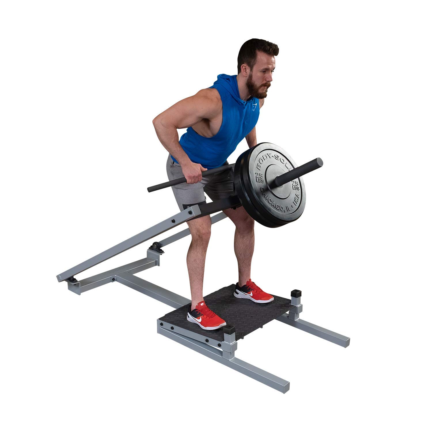 Body-Solid Pro ClubLine (STBR500) T-Bar Row Machine with Diamond-Plated Footplate and Knurled Wide Grip Bar - Perfect for Home and Commercial Gym