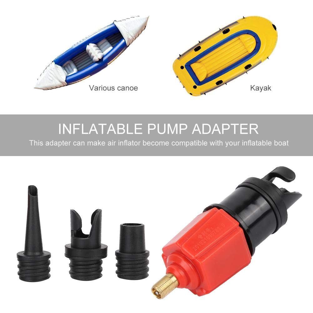 Kayak Boat Air Pump Adapter, Air Inflator Valve Adapter Accessory, Lightweight and Portable Air Nozzle Pump Adapter Kit for Inflatable Canoe Kayak Boat etc