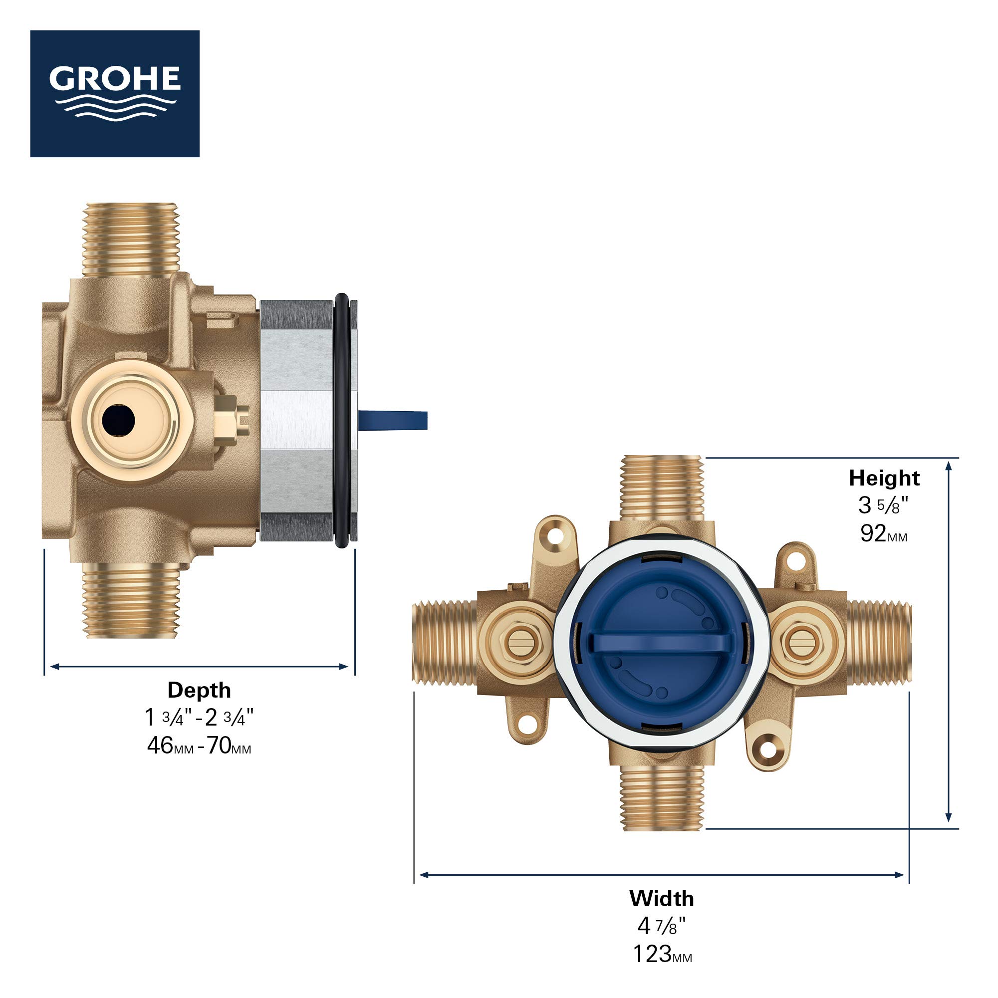 GROHE 35110000 GrohSafe 3.0 Pressure Balance Rough-In Valve, Unfinished