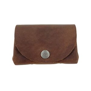 hide & drink, leather vintage money case bag snap on pouch wallet change holder & card organizer accessories, handmade includes 101 year warranty (bourbon brown)