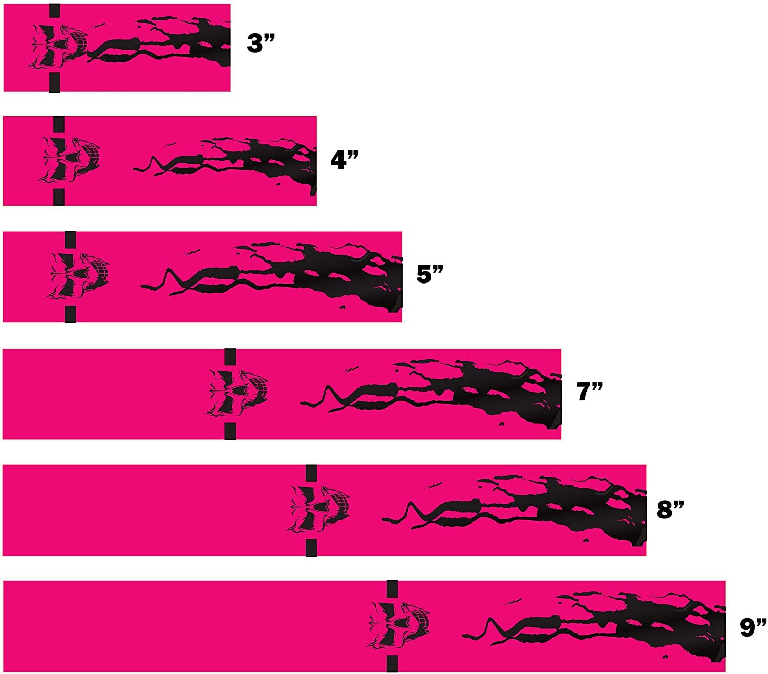 White Water Archery Laminated Pink Blood Trail & Skull 1 Arrow Wraps 15 Pc Choose Length Width (9, 1)