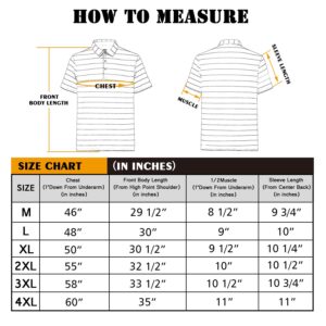 Men's Golf Shirts Dry Fit Short Sleeve Performance Golf Polo Shirts(12140-Black 3XL)