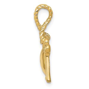 IceCarats 14K Yellow Gold Key Heart Love Lock Necklace Charm Pendant Only