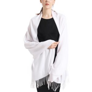 vimate pashmina shawls and wraps, women white bridesmaid pashmina scarfs and shawls for wedding bridal(white)